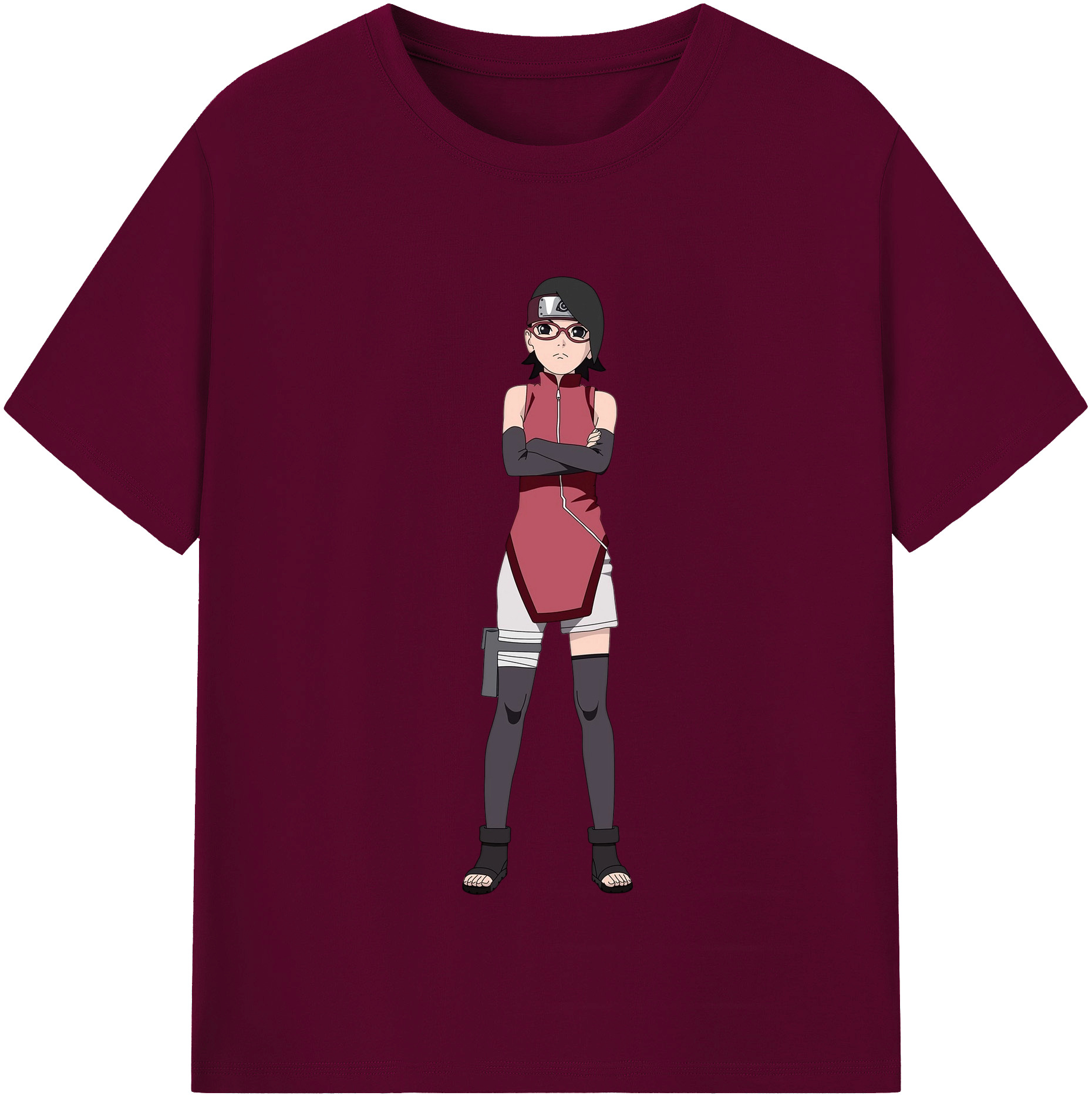（画像用） NARUTO -ナルト- うちは サラダ Uchiha Sarada レディースカジュアルプリントTシャツ（綿100％）